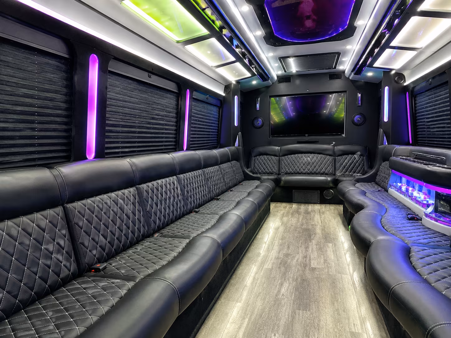 20 Passenger Party Bus Interior