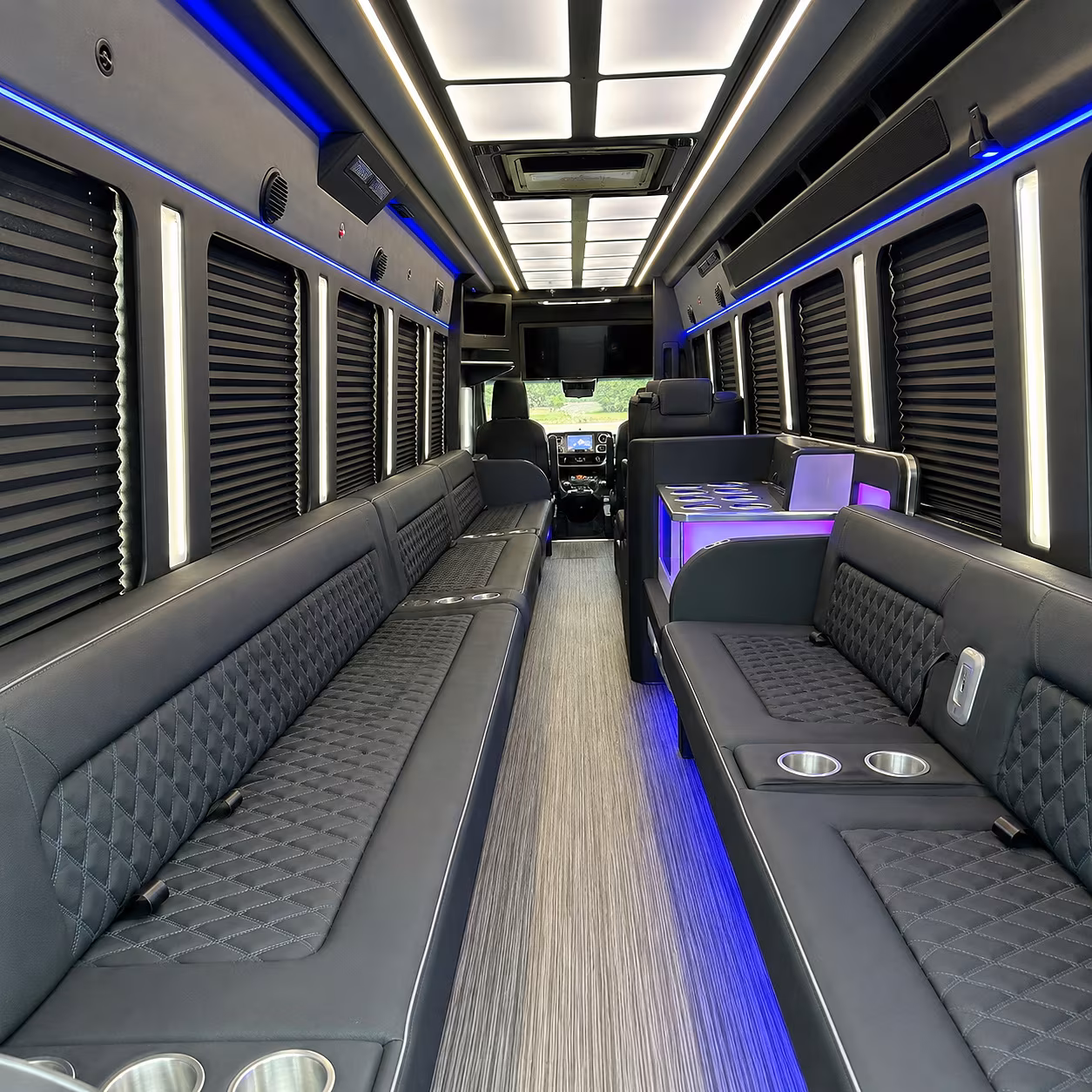 Norman Bachelor & Bachelorette Transportation party bus interior