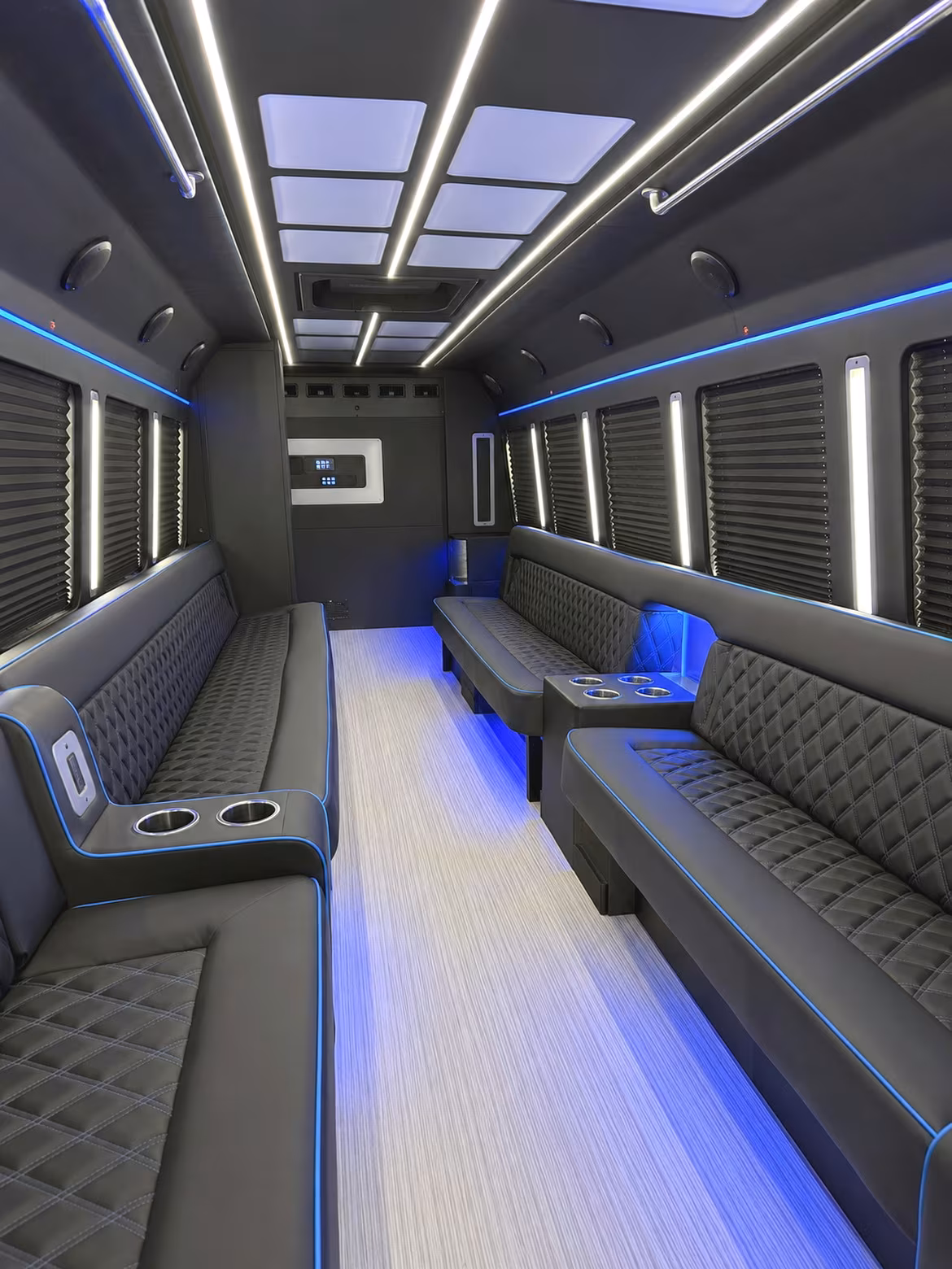 Norman Birthday, Sweet 16, & Quinceañera Transportation party bus interior