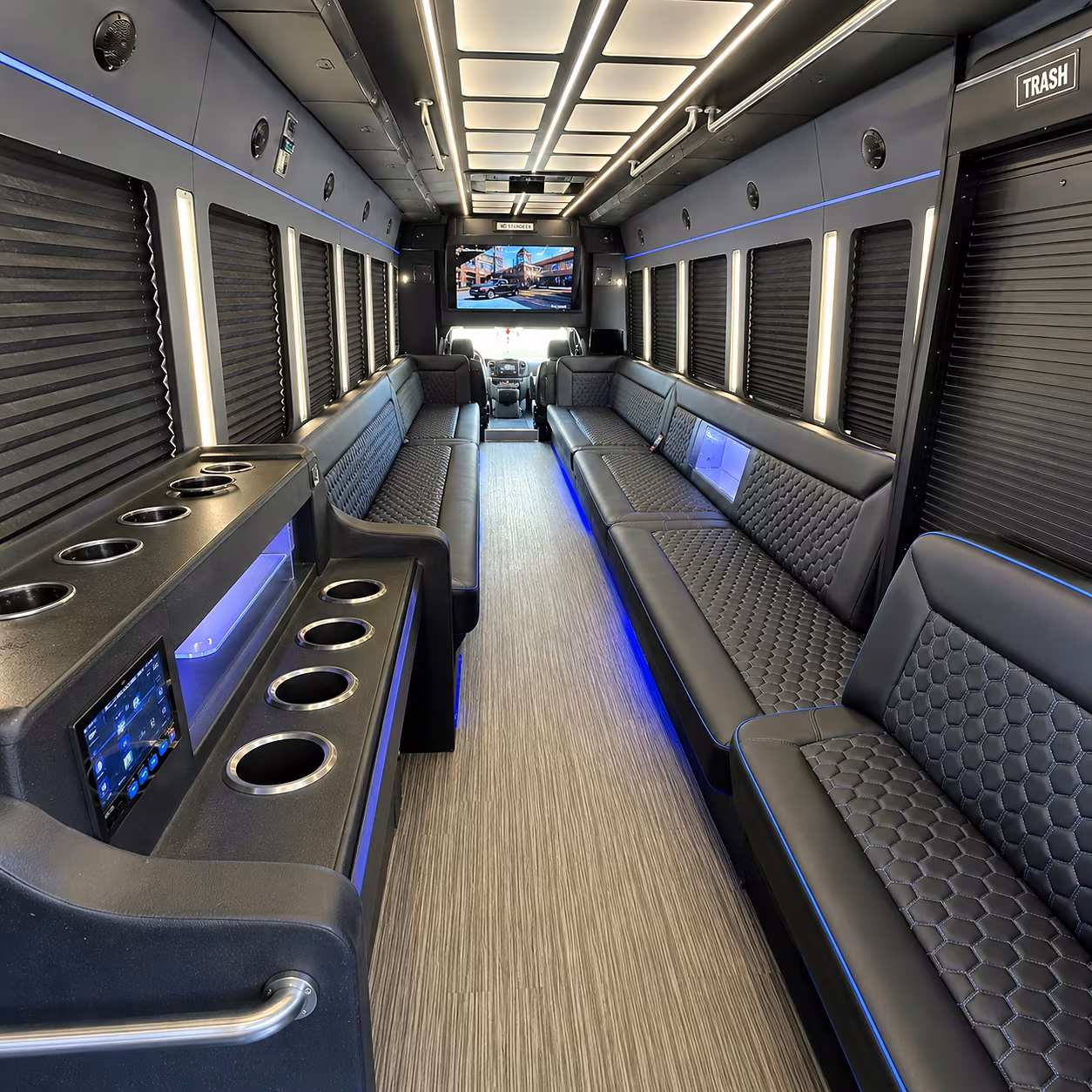 Norman Wedding Transportation party bus interior