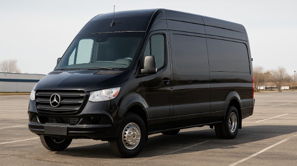 Exterior of Charter Bus Company Wichita Falls's 14 Passenger Sprinter Limousine in Wichita Falls