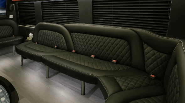 Interior of Charter Bus Company Enid's 15 Passenger Party Bus in Enid