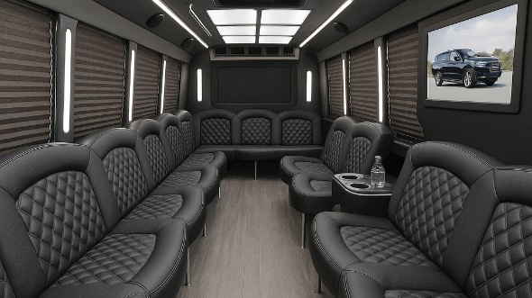 Interior of Charter Bus Company Tulsa's 20 Passenger Party Bus in Tulsa