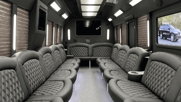 Interior of Charter Bus Company Enid's 25 Passenger Party Bus in Enid
