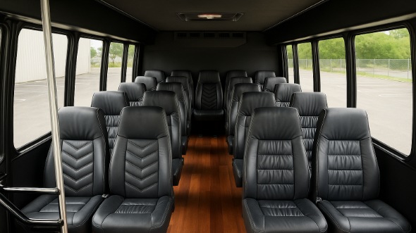 Interior of Charter Bus Company Norman's 28 Passenger Minibus in Norman