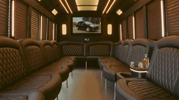 Interior of Charter Bus Company Tulsa's 28 Passenger Party Bus in Tulsa