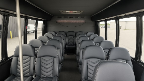 Interior of Charter Bus Company Norman's 30 Passenger Minibus in Norman