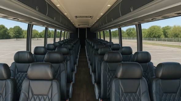Interior of Charter Bus Company Norman's 40 Passenger Charter Bus in Norman