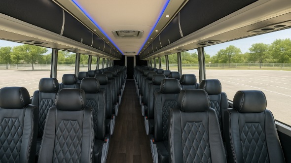Interior of Charter Bus Company Norman's 47 Passenger Charter Bus in Norman