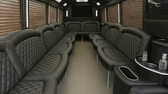 Interior of Charter Bus Company Stillwater's 50 Passenger Party Bus in Stillwater