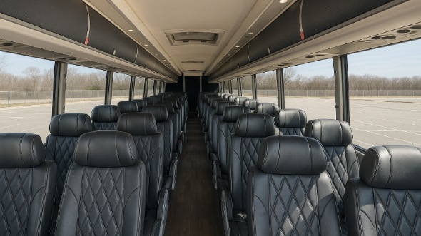 Interior of Charter Bus Company Norman's 51 Passenger Charter Bus in Norman