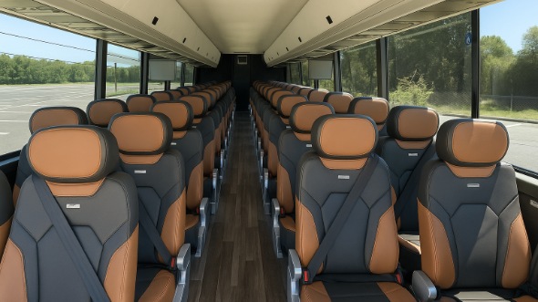 Interior of Charter Bus Company Norman's 54 Passenger Charter Bus in Norman