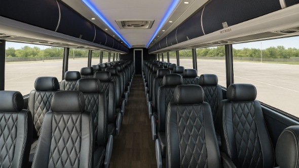 Interior of Charter Bus Company Norman's 55 Passenger Charter Bus in Norman